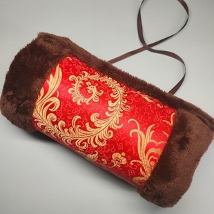 东北暖手筒手捂子保暖棉手套插手中老年人冬天防冻汉服古风手套女