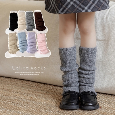 女童袜套秋冬款加绒加厚羊毛儿童中大童韩系堆堆袜中长筒2025新款