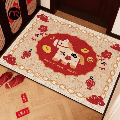 马年入户门地垫2026新年进门脚垫玄关防滑地垫门口耐脏丝圈防滑垫