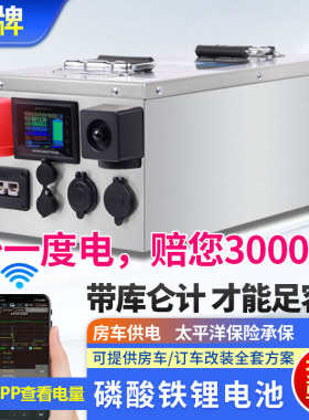 甄牌12V24V48V足容量房车磷酸铁锂电池200400AH户外床房车供电源