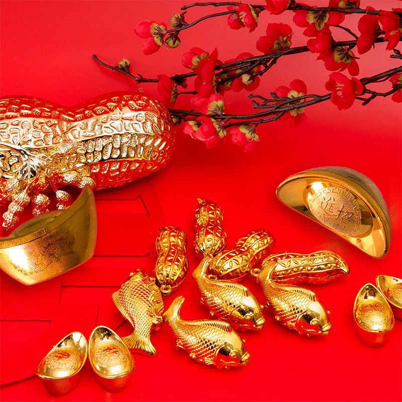 花生金鱼元宝道具陪嫁包袱十宝