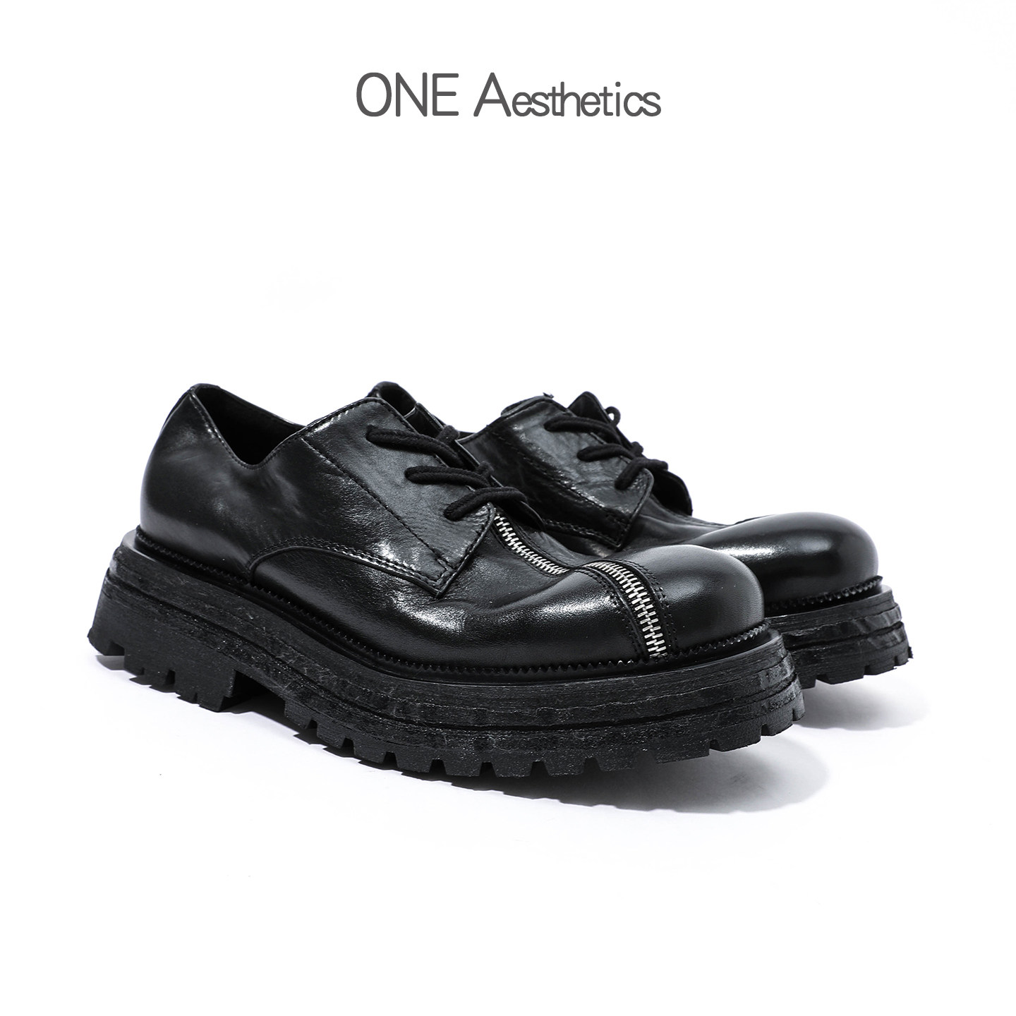 厚底大头皮鞋男款增高休闲德比鞋