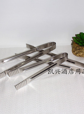 不锈钢烤肉夹子日韩式自助烧烤肉夹南韩夹面包夹食品炭烤夹大31cm