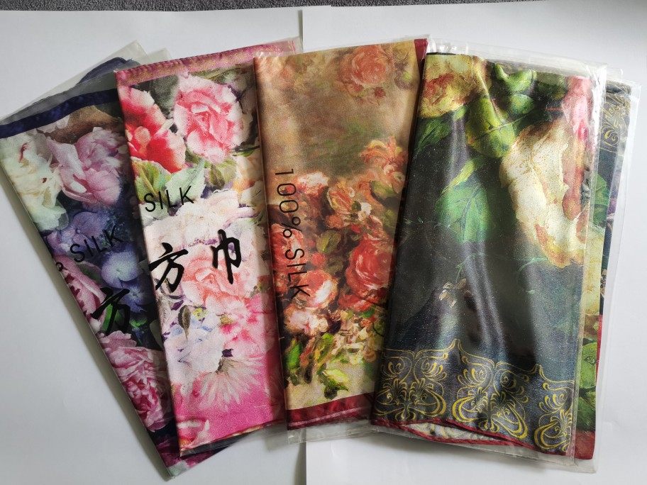高档真丝围巾100%桑蚕丝巾中老年生日礼物女素绉缎优雅小方巾清仓