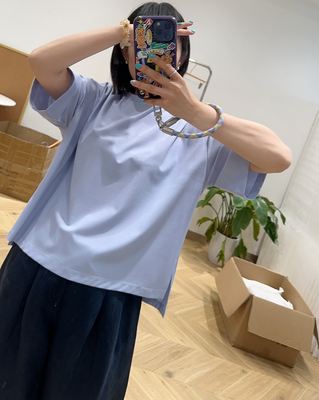 纯色夏季新款显瘦圆领宽松休闲