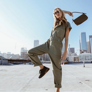 pistola博主同款~原单！重工牛仔 水洗棉休闲连体裤 女士C2-3-550