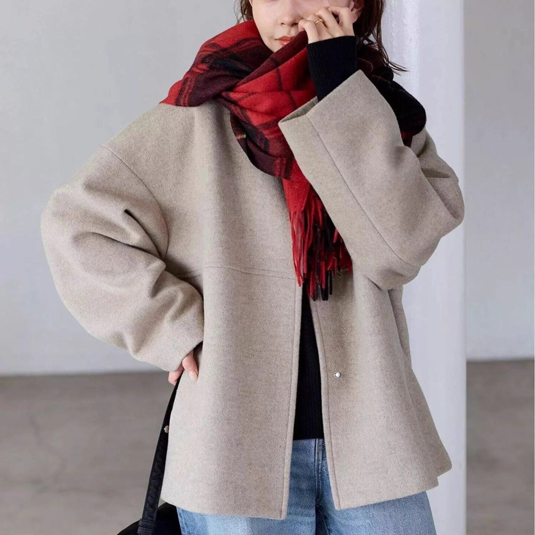 js日本原单100%羊毛呢子大衣