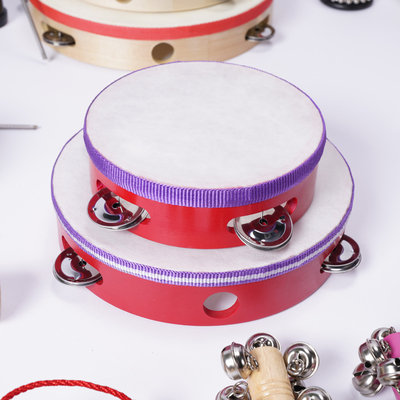红色仿羊皮铃鼓奥尔夫乐器
