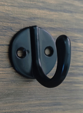 锌合金挂钩墙上暗孔挂衣钩衣柜金属挂勾门后衣钩黑色单钩卫浴打孔