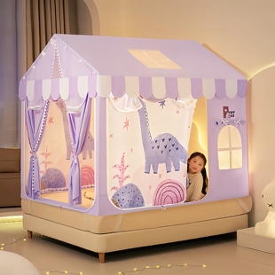 点点兵儿童蚊帐2025新款 家用高级公主风床幔遮光帘全底防摔蒙古包