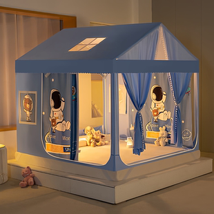 儿童蚊帐2026新款 家用卧室宝宝婴儿全底防摔遮光床上帐篷蒙古包