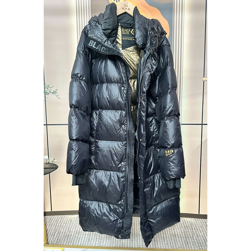 黑金长款羽绒服情侣款高端大气时尚羽绒外套男女同款加厚加大羽绒