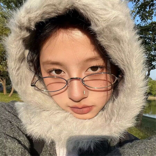 防蓝光金丝书呆子眼镜女