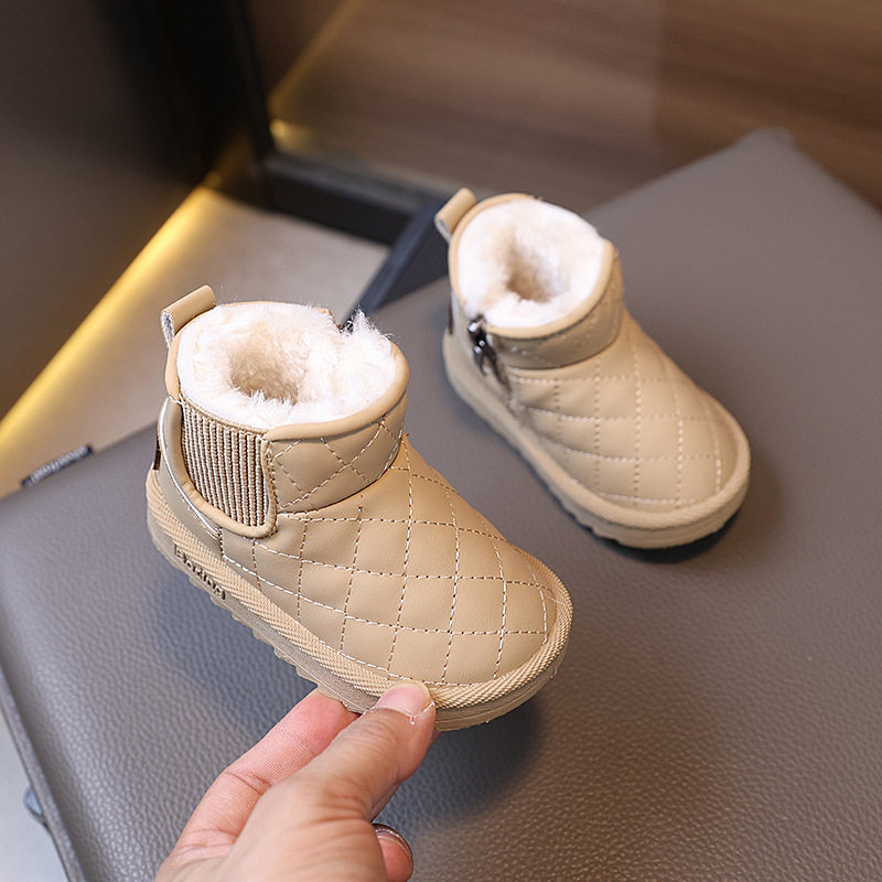 thumbnail for Baby snow boots fleece thickened cotton shoes winter warm shoes baby toddler shoes boys and girls shoes waterproof 1-6 years old