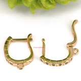 Аксессуар, изысканные квадратные серьги, DIY, золото 750 пробы, микроинкрустация