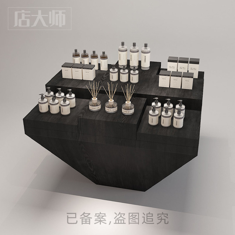闻香台精油香薰陈列柜首饰饰品珠宝美容院中岛台产品展示柜中古风