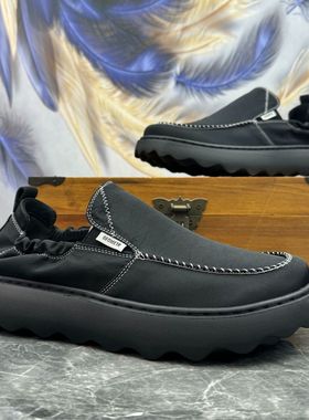 男鞋2024夏季新款一脚蹬软底厚底冰丝布鞋豆豆乐福鞋 240518 HDQ