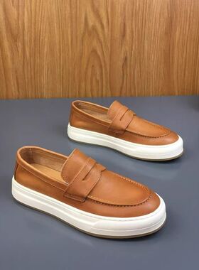 帕达索2024春季新款真皮软底一脚蹬懒人鞋手工板鞋潮240418-HSW