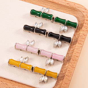 中式竹节扣子汉服旗袍仿玉石子母扣高端精致时尚对扣国风金属纽扣