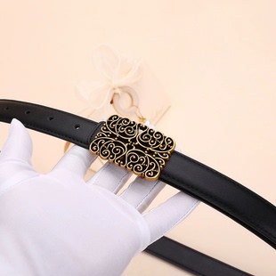 饰穿搭复古高级感连衣裙带 腰带百搭装 皮带女款 真皮平滑扣2025新款