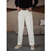 直筒休闲百搭复古cleanfit百搭长裤 特叔四季 水洗白色牛仔裤 春秋