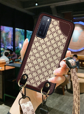 适用华为nova15Ultra手机壳nova14pro老花10SE皮质感nova13保护套nova12活力版斜挎挂绳款98765外壳nova11女