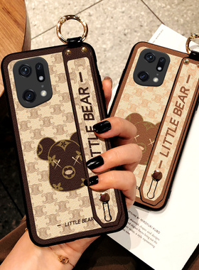 oppo Findx9手机壳Findx8pro保护套Findx5外壳Findx6腕带款Findx7Ultra斜挎挂绳fx3皮质感fx2潮牌爆力熊高档