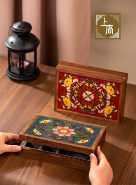 首饰盒实木掐丝珐琅手工礼品送礼
