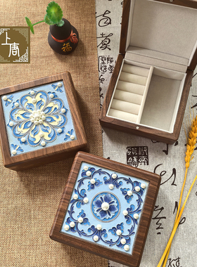景泰蓝掐丝珐琅正方形首饰盒DIY