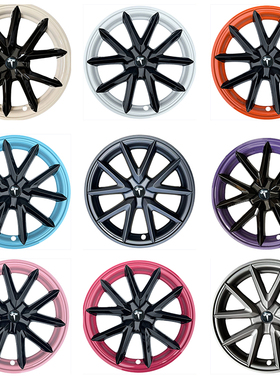 适用于特斯拉老款model318寸全包边运动款轮毂盖双拼色轮毂装饰圈