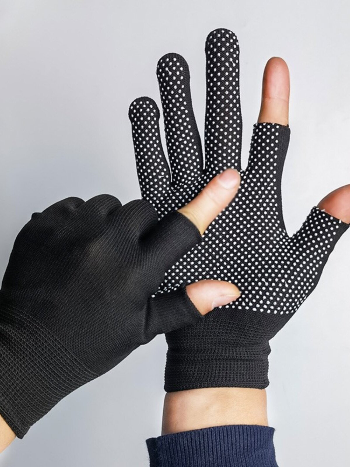 WINTER WARM DEW TWO-FINGER GLOVES 2 FINGER AND HALF FINGERS ANTI-SLIP WEAR-RESISTANT FISHING EQUIPMENT TOUCH SCREEN REPAIR FACTORY WORK COTTON