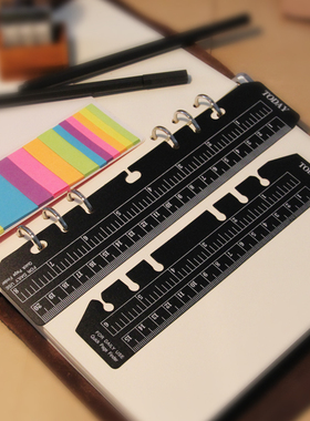 活页笔记本A5A6A7记事本活页书签尺 today尺 PVC隔页尺子 T45