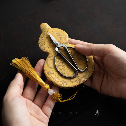 言席中国风葫芦剪刀套文玩便携