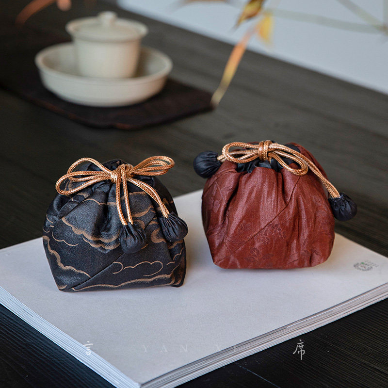 言席中式禅意双面香云纱手工茶杯收纳袋主人杯旅行茶壶便携收纳包,餐饮具,茶道/零配,淘宝优惠券,粉丝福利购,淘宝优惠卷