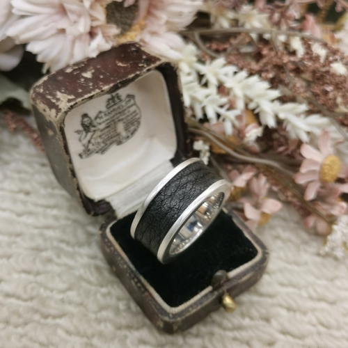 Vintage中古欧洲回流925银皮面戒指20号