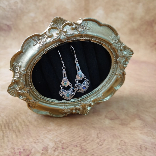 Vintage中古欧洲回流925银宫廷风耳环