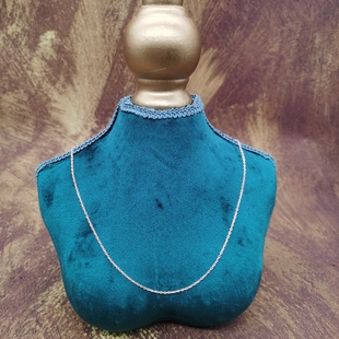 Vintage中古欧洲回流925银方O字链项链45cm