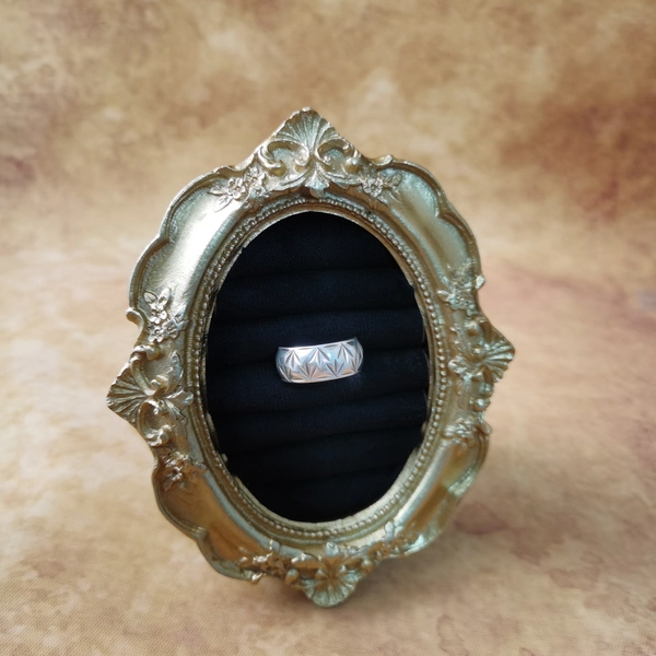 Vintage中古欧洲回流925银素银戒指大全标15号