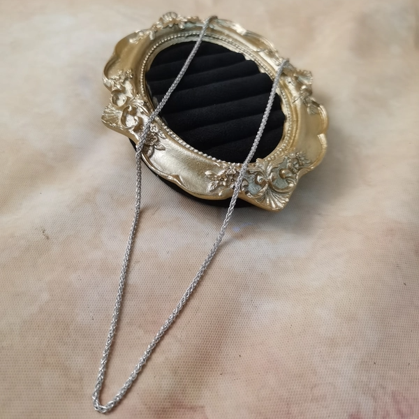 Vintage中古925银素银肖邦项链46cm