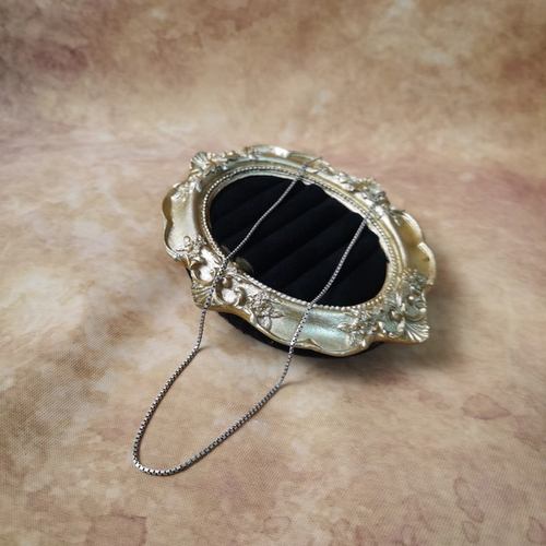 Vintage中古欧洲回流925银盒子链项链40cm