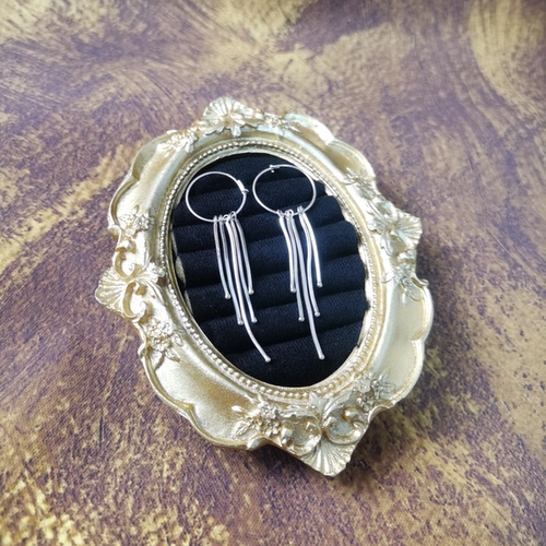 Vintage中古欧洲回流925银流苏耳圈耳环