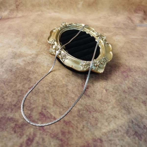 Vintage中古925银S链窄刀片项链44cm