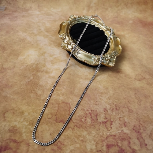 Vintage中古欧洲回流925银洗平项链毛衣链59.5cm