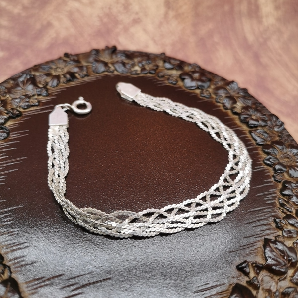 Vintage中古欧洲回流925银编织手链18.5cm,饰品/流行首饰/时尚饰品新,银饰手链,淘宝优惠券,粉丝福利购,淘宝优惠卷