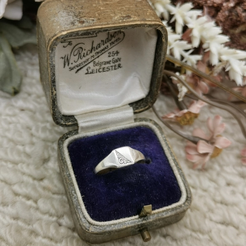 Vintage中古欧洲回流sterling老银印章戒指11号