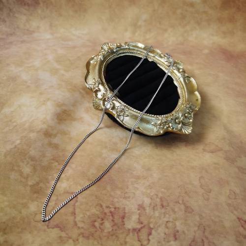 Vintage中古欧洲回流835老银洗平链项链46cm