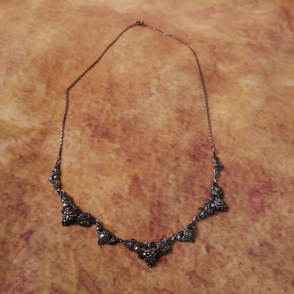 Vintage中古925银马克赛石套链项链