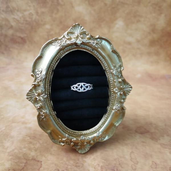 Vintage中古925银素银凯尔特结戒指15号