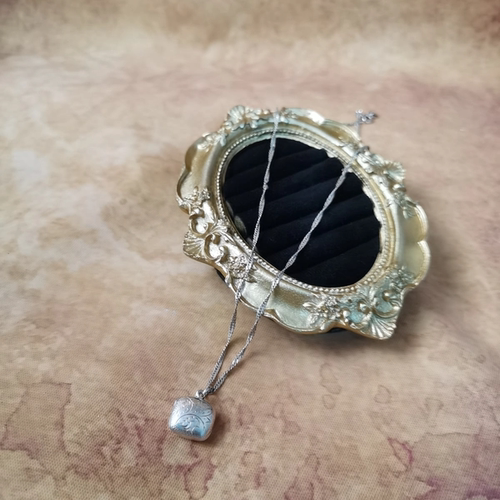 Vintage中古欧洲回流925银浮雕照片盒相片盒吊坠