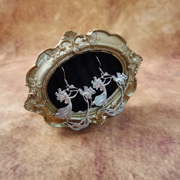 Vintage中古925银仙女飞天耳环